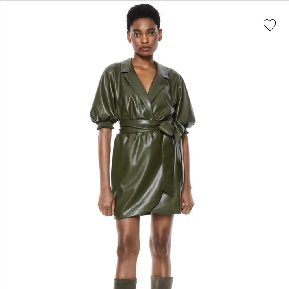 Alice and Olivia Maureen Vegan Leather Mini Dress
